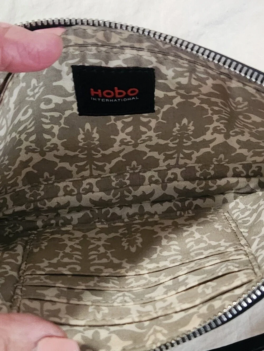 Hobo Handbag Wristlet Purse Black leather